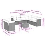 Casa si Gradina - Gradina si terasa - Mobilier exterior - Seturi mobila gradina - Set canapele de gradina cu perne, 11 piese, gri, poliratan - Infinity.ro