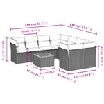 Casa si Gradina - Gradina si terasa - Mobilier exterior - Seturi mobila gradina - Set canapele de gradina, 9 piese, cu perne, gri, poliratan - Infinity.ro