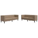Casa si Gradina - Mobilier - Seturi de mobilier - Seturi living - Set canapele Chesterfield cu 2 locuri, cappuccino, piele eco. - Infinity.ro