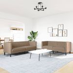 Casa si Gradina - Mobilier - Seturi de mobilier - Seturi living - Set canapele Chesterfield cu 2 locuri, cappuccino, piele eco. - Infinity.ro