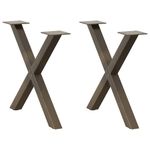 Casa si Gradina - Mobilier - Feronerie si accesorii mobila - Picioare pentru masuta cafea in forma X, 2 buc Otel natural Otel, mărime 60x(42-43) cm (40 mm) - Infinity.ro