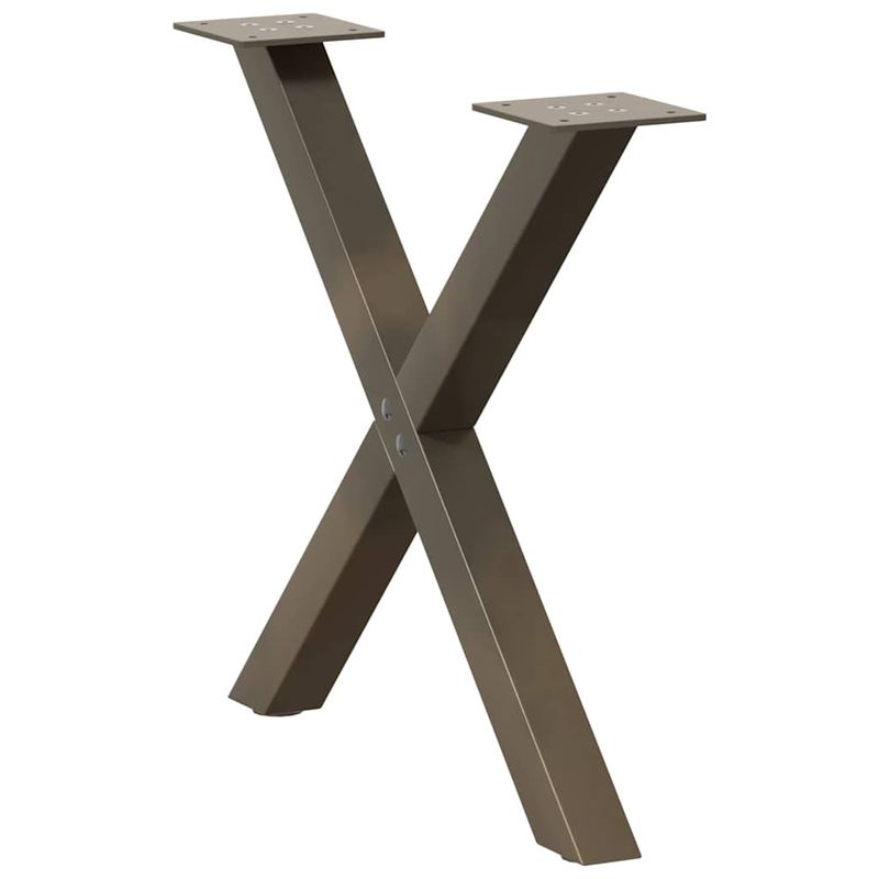 Casa si Gradina - Mobilier - Feronerie si accesorii mobila - Picioare pentru masuta cafea in forma X, 2 buc Otel natural Otel, mărime 60x(42-43) cm (40 mm) - Infinity.ro