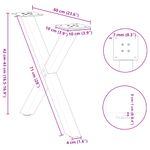 Casa si Gradina - Mobilier - Feronerie si accesorii mobila - Picioare pentru masuta cafea in forma X, 2 buc Otel natural Otel, mărime 60x(42-43) cm (40 mm) - Infinity.ro