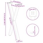 Casa si Gradina - Mobilier - Feronerie si accesorii mobila - Picioare pentru masa in forma de X, 2 buc Otel natural Otel, mărime 57x(72-73) cm (40 mm) - Infinity.ro