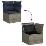 Casa si Gradina - Gradina si terasa - Mobilier exterior - Seturi mobila gradina - Set canapele de gradina cu perne, 11 piese, gri, poliratan - Infinity.ro