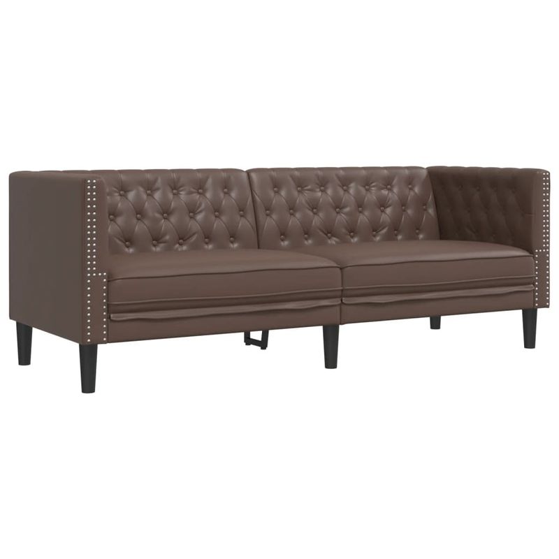 Casa si Gradina/Mobilier/Canapele si coltare/Canapele - Canapea Chesterfield cu 3 locuri, maro, piele ecologica - Infinity.ro