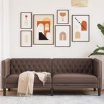 Casa si Gradina/Mobilier/Canapele si coltare/Canapele - Canapea Chesterfield cu 3 locuri, maro, piele ecologica - Infinity.ro