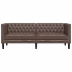 Casa si Gradina/Mobilier/Canapele si coltare/Canapele - Canapea Chesterfield cu 3 locuri, maro, piele ecologica - Infinity.ro