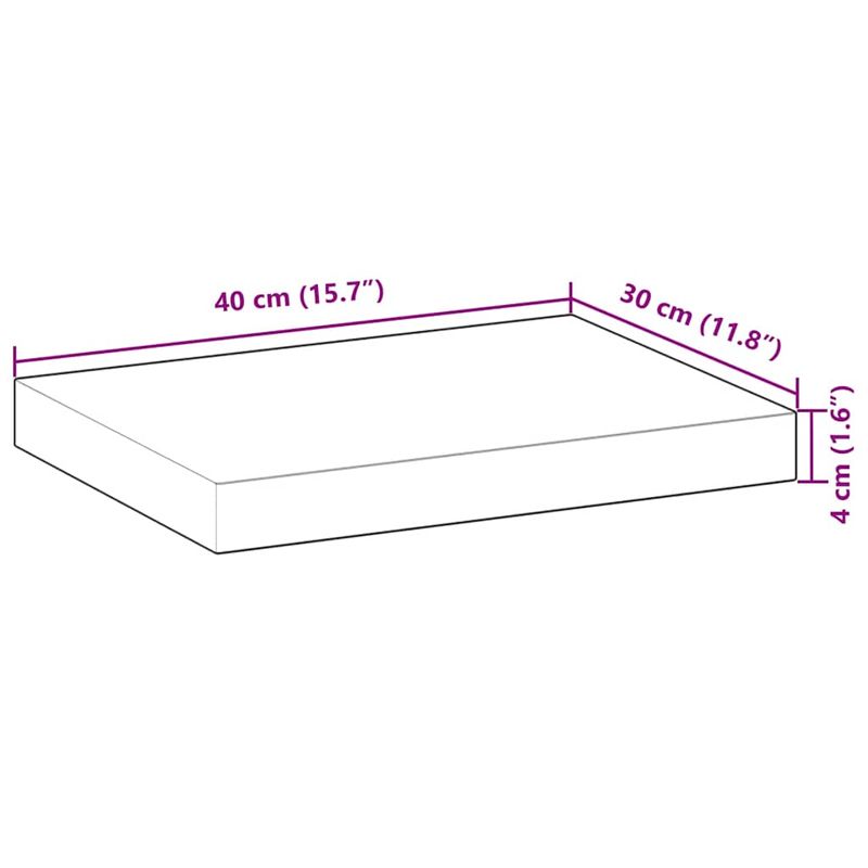 Casa si Gradina - Mobilier - Biblioteci si rafturi - Rafturi - Raft suspendat 40x30x4 cm lemn masiv acacia netratat - Infinity.ro