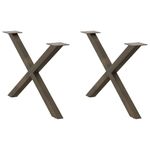 Casa si Gradina - Mobilier - Feronerie si accesorii mobila - Picioare pentru masuta cafea in forma X, 2 buc Otel natural Otel, mărime 70x(42-43) cm (40 mm) - Infinity.ro
