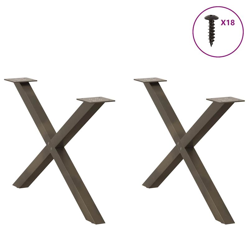 Casa si Gradina - Mobilier - Feronerie si accesorii mobila - Picioare pentru masuta cafea in forma X, 2 buc Otel natural Otel, mărime 70x(42-43) cm (40 mm) - Infinity.ro