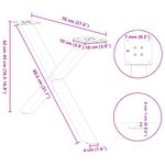 Casa si Gradina - Mobilier - Feronerie si accesorii mobila - Picioare pentru masuta cafea in forma X, 2 buc Otel natural Otel, mărime 70x(42-43) cm (40 mm) - Infinity.ro