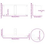 Casa si Gradina - Mobilier - Feronerie si accesorii mobila - Picioare pentru masa cafea in forma T, 2 buc Otel natural Otel, mărime 70x25x(30-31) cm - Infinity.ro