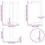 Casa si Gradina - Mobilier - Feronerie si accesorii mobila - Picioare pentru masuta cafea in forma T, 2 buc Otel natural Otel, mărime 38x25x(42-43) cm - Infinity.ro