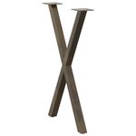 Casa si Gradina - Mobilier - Feronerie si accesorii mobila - Picioare pentru masa in forma de X, 2 buc Otel natural Otel, mărime 50x(72-73) cm (40 mm) - Infinity.ro