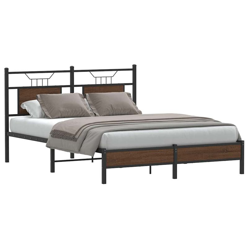 Casa si Gradina - Mobilier - Paturi si accesorii - Paturi - Cadru pat fara saltea stejar maro 140x200 cm lemn prelucrat - Infinity.ro