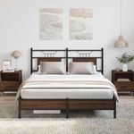 Casa si Gradina - Mobilier - Paturi si accesorii - Paturi - Cadru pat fara saltea stejar maro 140x200 cm lemn prelucrat - Infinity.ro