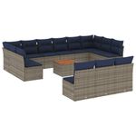 Casa si Gradina - Gradina si terasa - Mobilier exterior - Seturi mobila gradina - Set mobilier de gradina cu perne, 14 piese, gri, poliratan - Infinity.ro