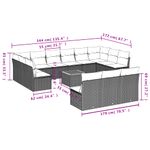 Casa si Gradina - Gradina si terasa - Mobilier exterior - Seturi mobila gradina - Set mobilier de gradina cu perne, 14 piese, gri, poliratan - Infinity.ro