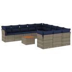Casa si Gradina - Gradina si terasa - Mobilier exterior - Seturi mobila gradina - Set mobilier de gradina cu perne, 12 piese, gri, poliratan - Infinity.ro
