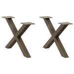 Casa si Gradina - Mobilier - Feronerie si accesorii mobila - Picioare pentru masa cafea in forma X, 2 buc Otel natural Otel, mărime 60x(30-31) cm (40 mm) - Infinity.ro