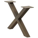 Casa si Gradina - Mobilier - Feronerie si accesorii mobila - Picioare pentru masa cafea in forma X, 2 buc Otel natural Otel, mărime 60x(30-31) cm (40 mm) - Infinity.ro