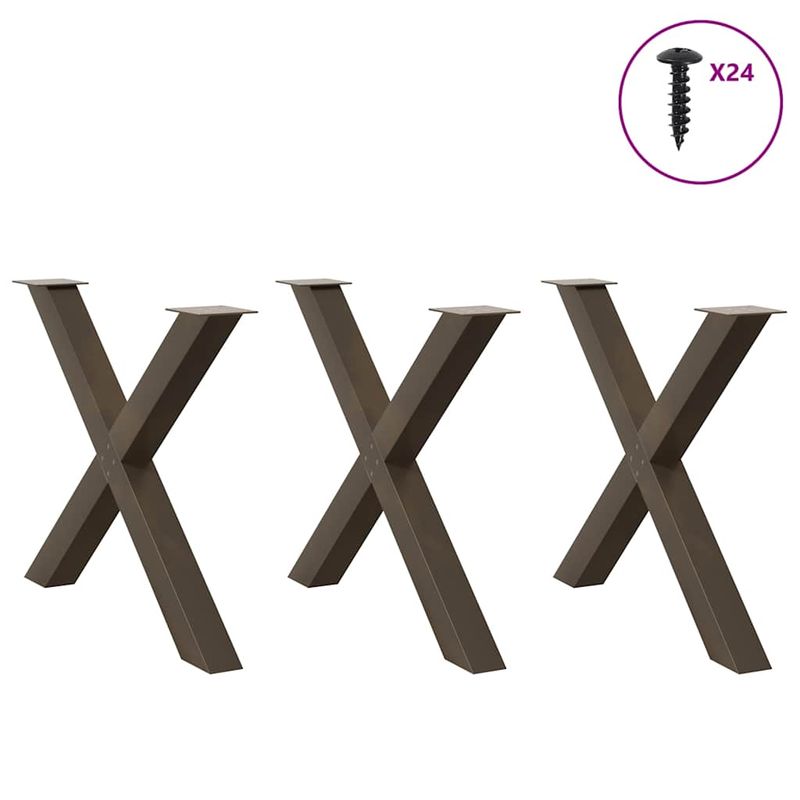 Casa si Gradina - Mobilier - Feronerie si accesorii mobila - Picioare pentru masa in forma de X, 3 buc Otel natural Otel, mărime 90x(72-73) cm (80 mm) - Infinity.ro