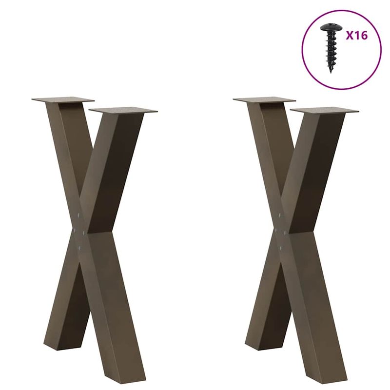 Casa si Gradina - Mobilier - Feronerie si accesorii mobila - Picioare pentru masa in forma de X, 2 buc Otel natural Otel, mărime 50x(72-73) cm (80 mm) - Infinity.ro