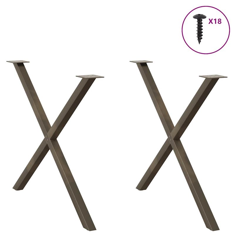 Casa si Gradina - Mobilier - Feronerie si accesorii mobila - Picioare pentru masa in forma de X, 2 buc Otel natural Otel, mărime 90x(72-73) cm (40 mm) - Infinity.ro
