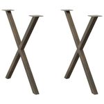 Casa si Gradina - Mobilier - Feronerie si accesorii mobila - Picioare pentru masa in forma de X, 2 buc Otel natural Otel, mărime 70x(72-73) cm (40 mm) - Infinity.ro