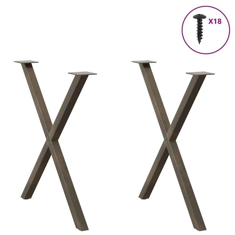 Casa si Gradina - Mobilier - Feronerie si accesorii mobila - Picioare pentru masa in forma de X, 2 buc Otel natural Otel, mărime 70x(72-73) cm (40 mm) - Infinity.ro