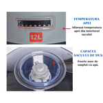 Sport si Outdoor - Camping - Accesorii camping si drumetii - Sac de Dus Portabil pentru Camping/ Soferii de Camion/ Drumetii/ Calatorii, ABY PRODUCTS, Rezervor 12 L, Portabil, Gri - Infinity.ro