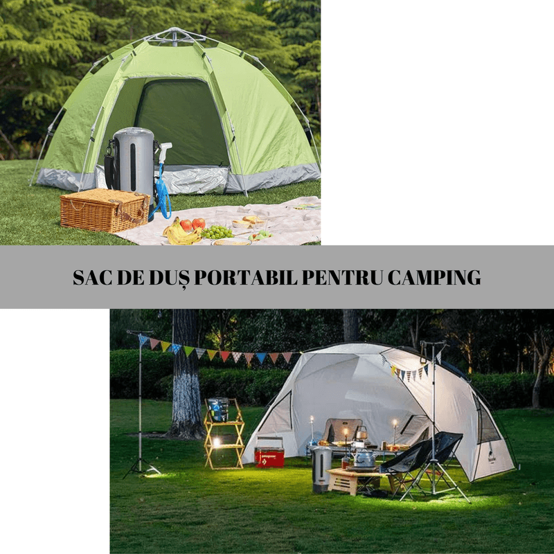 Sport si Outdoor - Camping - Accesorii camping si drumetii - Sac de Dus Portabil pentru Camping/ Soferii de Camion/ Drumetii/ Calatorii, ABY PRODUCTS, Rezervor 12 L, Portabil, Gri - Infinity.ro