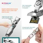 Ingrijire personala si Cosmetice - Manichiura si pedichiura - Unghiere si clesti manichiura & pedichiura - Set Profesional ingrijire unghii, EMESZON® U1, Unghiera din otel dur sablat, Pila transparenta, pentru unghii dure, gri - Infinity.ro