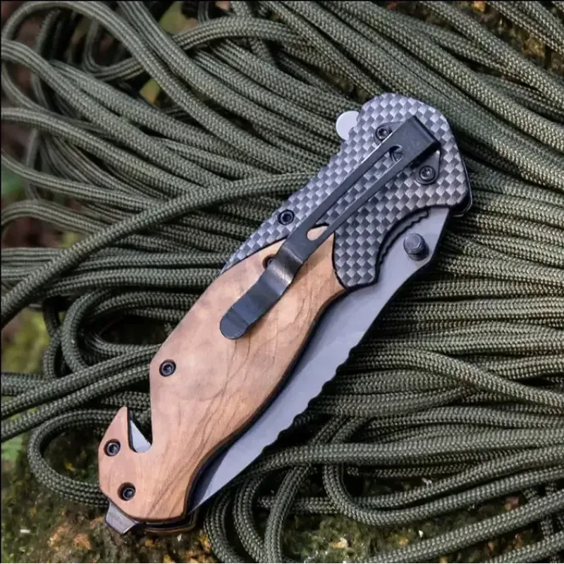 Sport si Outdoor - Camping - Cutite, bricege si accesorii - Cutite si bricege - Cutit pliabil de supravietuire tip briceag Foxter, 21 cm, spargator geamuri si taietor de centuri - Infinity.ro