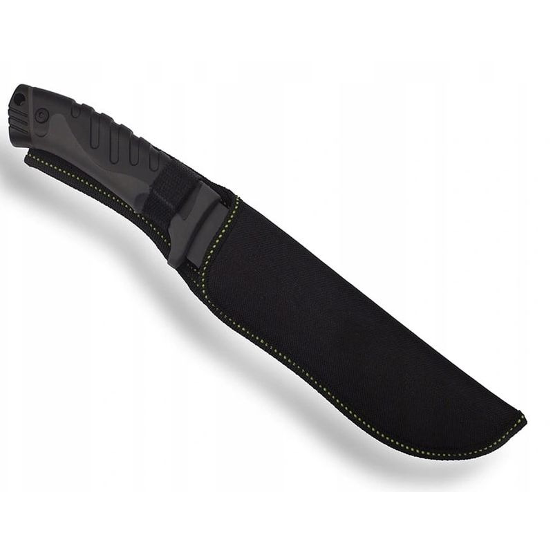 Sport si Outdoor - Camping - Cutite, bricege si accesorii - Cutite si bricege - Cutit tactic militar si de vanatoare Foxter, 33 cm, maner ergonomic, husa lama, negru - Infinity.ro