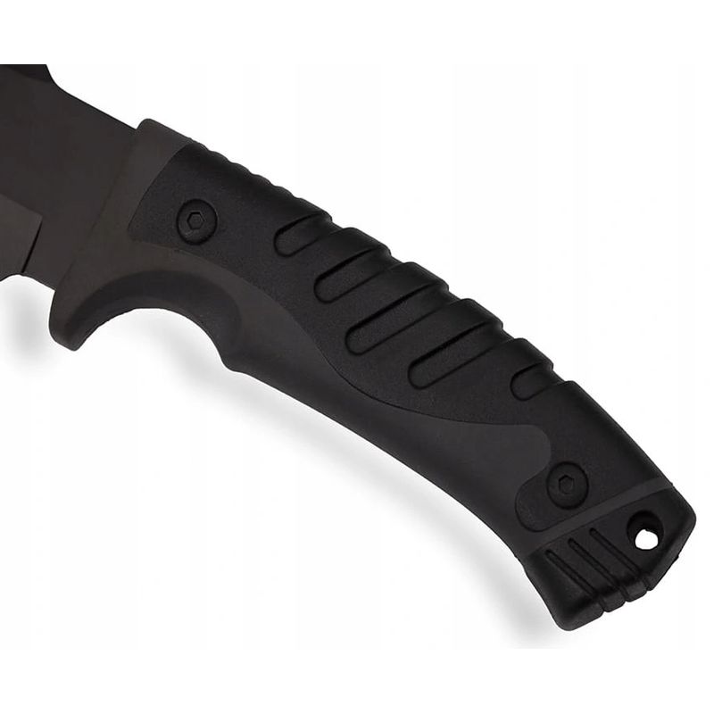 Sport si Outdoor - Camping - Cutite, bricege si accesorii - Cutite si bricege - Cutit tactic militar si de vanatoare Foxter, 33 cm, maner ergonomic, husa lama, negru - Infinity.ro