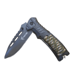 Sport si Outdoor - Camping - Cutite, bricege si accesorii - Cutite si bricege - Cutit pliabil pentru camping si drumetii, 21.5 cm, cremene, fluier, sfoara - Infinity.ro