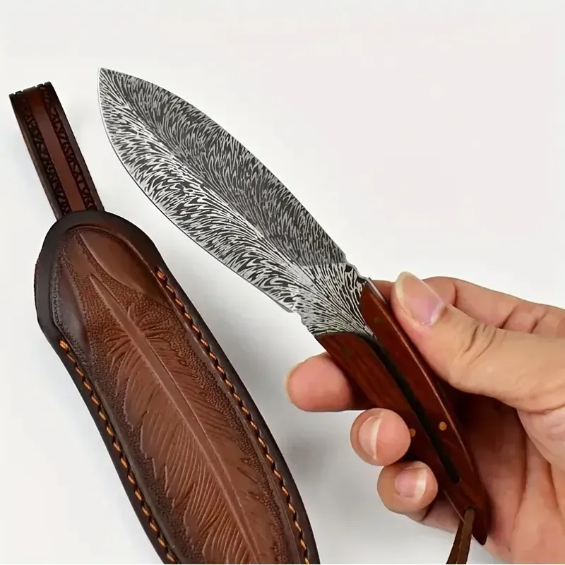 Sport si Outdoor - Camping - Cutite, bricege si accesorii - Cutite si bricege - Cutit de vanatoare si camping Foxter, 20 cm, din lemn si otel, toc inclus - Infinity.ro