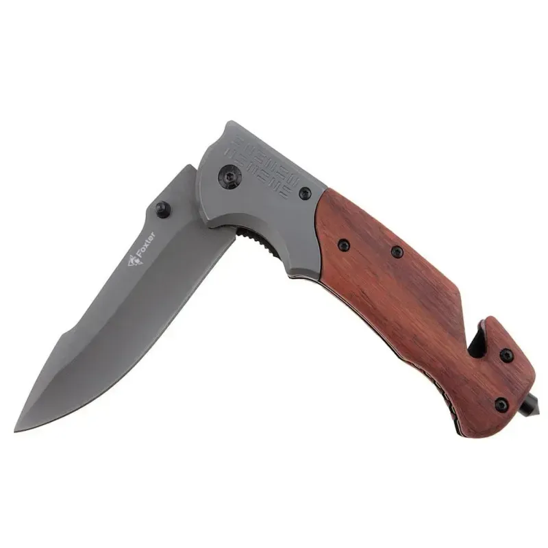 Sport si Outdoor - Camping - Cutite, bricege si accesorii - Cutite si bricege - Cutit pliabil Foxter, tip briceag, ideal pentru camping si vanatoare, 23 cm, clema agatare - Infinity.ro