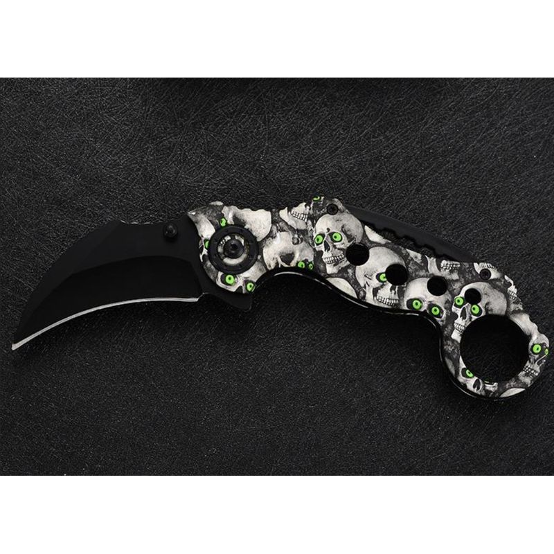 Sport si Outdoor - Camping - Cutite, bricege si accesorii - Cutite si bricege - Cutit Karambit pliabil Foxter CS:GO Claw, 18 cm, otel inoxidabil, clema agatare - Infinity.ro