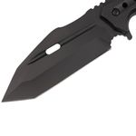 Sport si Outdoor - Camping - Cutite, bricege si accesorii - Cutite si bricege - Cutit militar tactic de vanatoare Foxter, lama fixa, 23 cm, teaca inclusa, negru - Infinity.ro