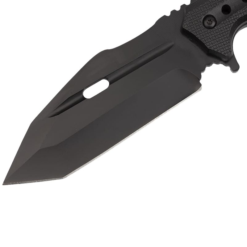 Sport si Outdoor - Camping - Cutite, bricege si accesorii - Cutite si bricege - Cutit militar tactic de vanatoare Foxter, lama fixa, 23 cm, teaca inclusa, negru - Infinity.ro