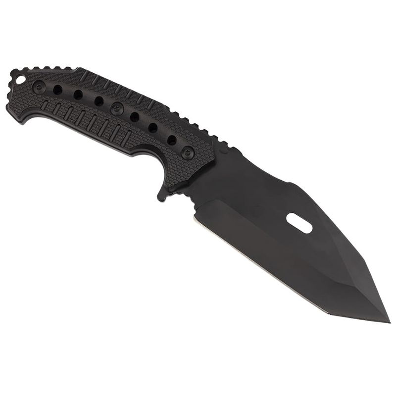 Sport si Outdoor - Camping - Cutite, bricege si accesorii - Cutite si bricege - Cutit militar tactic de vanatoare Foxter, lama fixa, 23 cm, teaca inclusa, negru - Infinity.ro