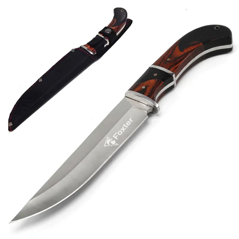 Sport si Outdoor - Camping - Cutite, bricege si accesorii - Cutite si bricege - Cutit de vanatoare militar Finka Foxter, 30 cm, otel si lemn, teaca inclusa - Infinity.ro