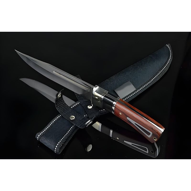 Sport si Outdoor - Camping - Cutite, bricege si accesorii - Cutite si bricege - Cutit de vanatoare militar Finka Foxter, 27 cm, otel si lemn, teaca inclusa - Infinity.ro