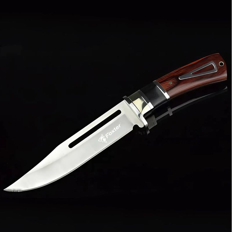 Sport si Outdoor - Camping - Cutite, bricege si accesorii - Cutite si bricege - Cutit de vanatoare militar Finka Foxter, 27 cm, otel si lemn, teaca inclusa - Infinity.ro