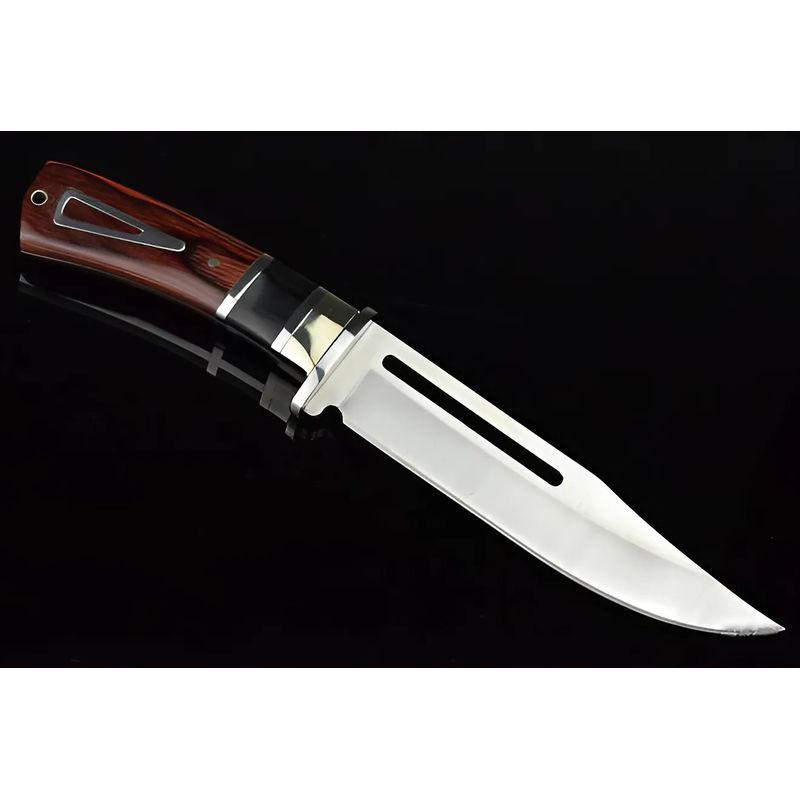 Sport si Outdoor - Camping - Cutite, bricege si accesorii - Cutite si bricege - Cutit de vanatoare militar Finka Foxter, 27 cm, otel si lemn, teaca inclusa - Infinity.ro