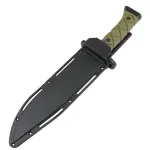 Sport si Outdoor - Camping - Cutite, bricege si accesorii - Cutite si bricege - Cutit militar tactic Foxter, lama cu ferastrau, 34 cm, toc, verde - Infinity.ro
