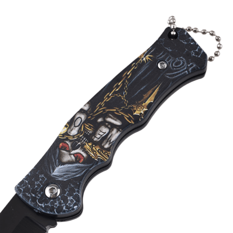 Sport si Outdoor - Camping - Cutite, bricege si accesorii - Cutite si bricege - Cutit de vanatoare pliabil de buzunar Foxter, 16 cm, cu imprimeu model 4, multicolor - Infinity.ro